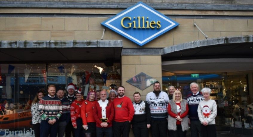 Gillies team outside Broughty Ferry store