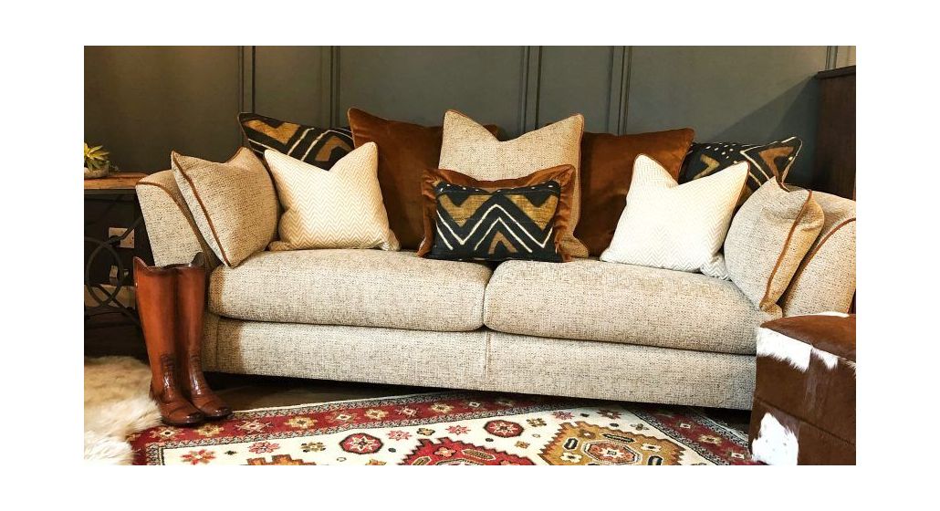 sofa with cushions