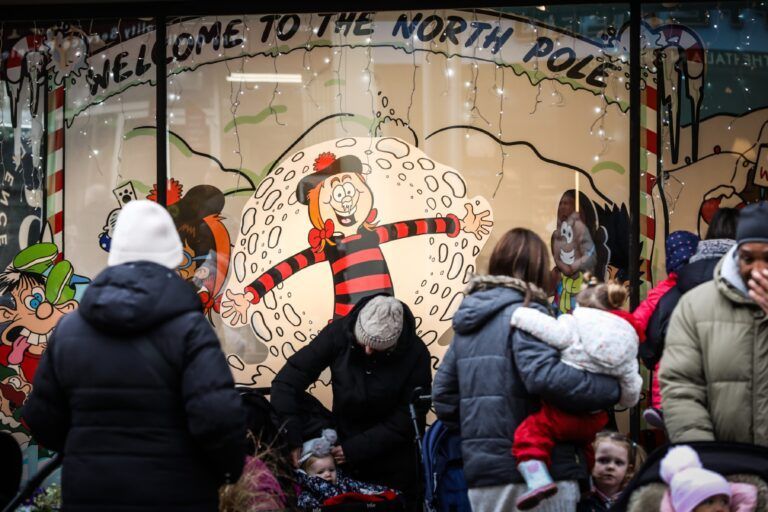 People gather to look at the Gillies window display. Photo: Mhairi Edwards, DC Thomson