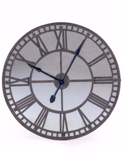 Industrial Antiqued Mirror Face Clock