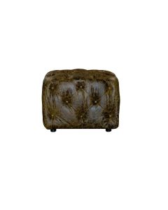 Small Buttoned Stool (Leather)