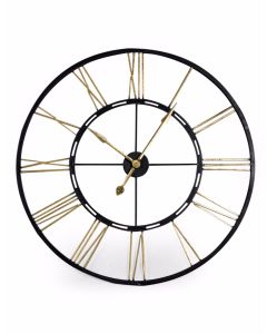 Large Black and Gold Skeleton Clock
