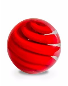 Red Swirl Glass Ball Door Stop