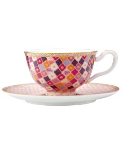 Kasbah Rose 200ml Footed Cup and Saucer