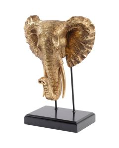 Kusini Gold Elephant Head Sculpture