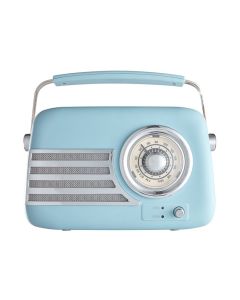 Blue Akai Vintage Bluetooth Radio