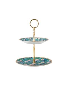 Kasbah Mint Two Tiered Cup Cakes Stand