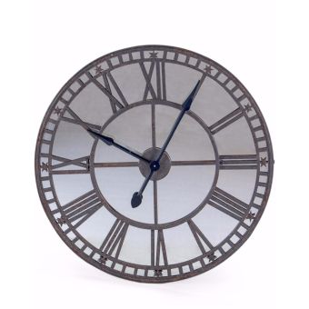 Industrial Antiqued Mirror Face Clock