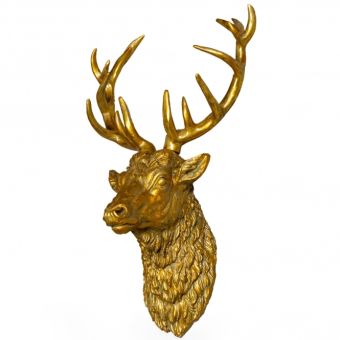Large Gold Stag Wall Head