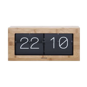 XL Flip Boxed Clock Bamboo