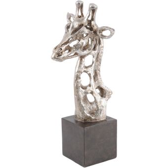 Addo Silver Giraffe Head Sculpture